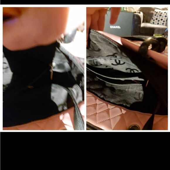 CHANEL Pink and Black Quilted Tote - Picture 4 of 10
